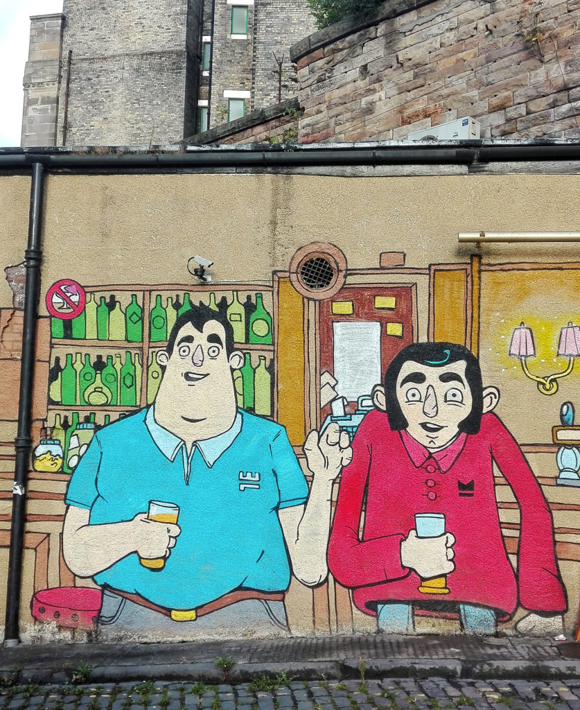 street art sui muri di un pub